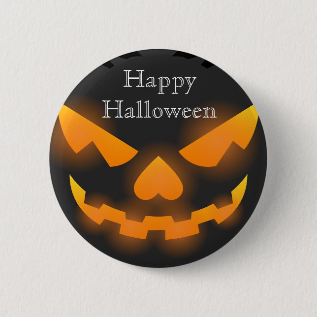 Chapa Redonda De 5 Cm Feliz Halloween Scary Pumpkin (Anverso)