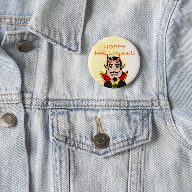 Chapa Redonda De 5 Cm Feliz Halloween / Vampiro (In situ)