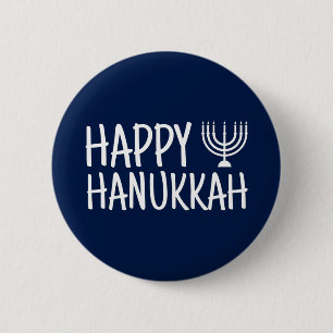 Chapa Redonda De 5 Cm Feliz Hanukkah
