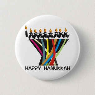 Chapa Redonda De 5 Cm Feliz Hanukkah