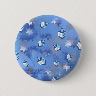 Chapa Redonda De 5 Cm Feliz Hanukkah cayendo estrella y sueños