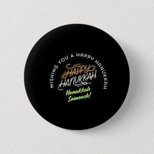 Chapa Redonda De 5 Cm ¡Feliz Hanukkah Sameaj!