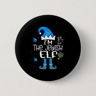 Chapa Redonda De 5 Cm Feliz Janucá Soy El Elfo Judío Navidad Familia