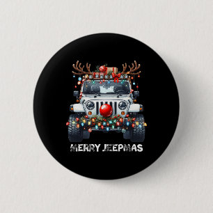 Chapa Redonda De 5 Cm Feliz Jeepmas Reno Luces Feas Navidad