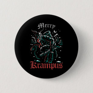 Chapa Redonda De 5 Cm Feliz Krampus Navidad Xmas Horror Feo Malvado Paja