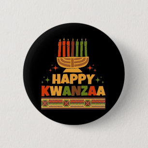 Chapa Redonda De 5 Cm Feliz Kwanzaa