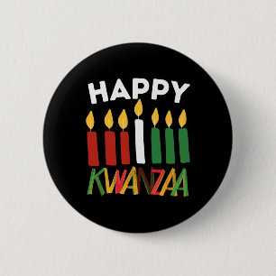 Chapa Redonda De 5 Cm Feliz Kwanzaa Kinara Siete Velas Principios de K