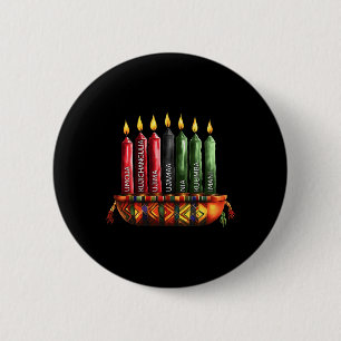 Chapa Redonda De 5 Cm Feliz Kwanzaa Kinara Siete Velas Principios de K