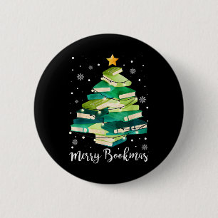 Chapa Redonda De 5 Cm Feliz Libro Navidad Libros Pino Árbol Diversión Am