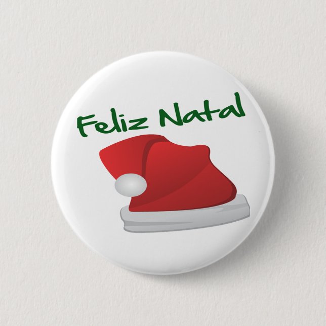 Chapa Redonda De 5 Cm Feliz Natal (Anverso)
