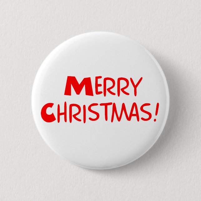 Chapa Redonda De 5 Cm Feliz Navidad (Anverso)