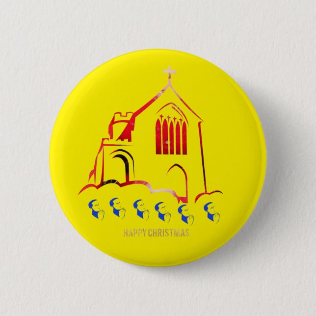 Chapa Redonda De 5 Cm Feliz Navidad (Anverso)