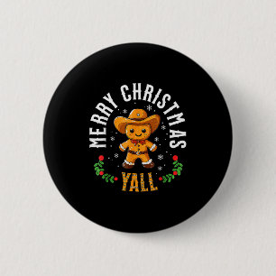 Chapa Redonda De 5 Cm Feliz Navidad a todos Pan de Jengibre Vaquero Salu