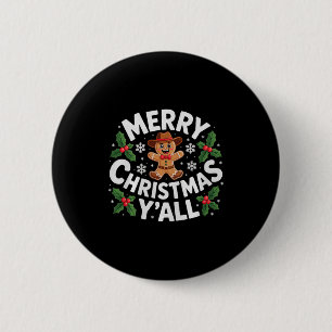 Chapa Redonda De 5 Cm Feliz Navidad a todos Pan de Jengibre Vaquero Salu