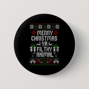 Chapa Redonda De 5 Cm Feliz Navidad Animal Asqueroso Ya Pijama De Navida