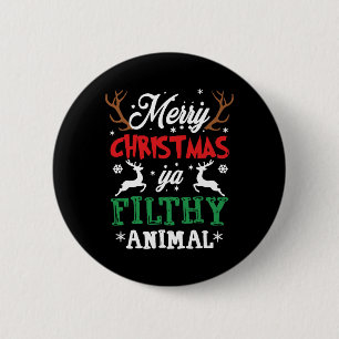 Chapa Redonda De 5 Cm Feliz Navidad Animal Filthy Ya Xmas Pajama
