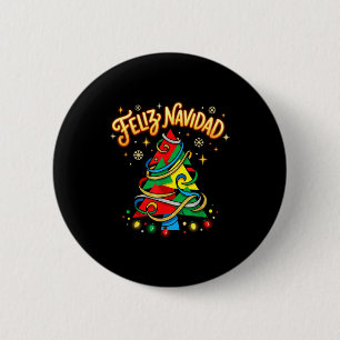 Chapa Redonda De 5 Cm Feliz Navidad Árbol de Navidad Español Colorido