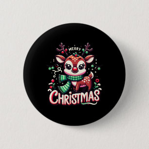 Chapa Redonda De 5 Cm Feliz Navidad Árbol de renos ilumina familia de Na