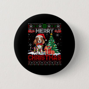 Chapa Redonda De 5 Cm Feliz Navidad Beagle Dog Lover Ugly Xmas Sweater