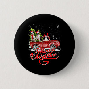 Chapa Redonda De 5 Cm Feliz Navidad Boston Terrier Perro Santa Reindeer