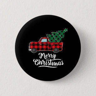Chapa Redonda De 5 Cm Feliz Navidad Búfalo Jugado Árbol de Navidad rojo