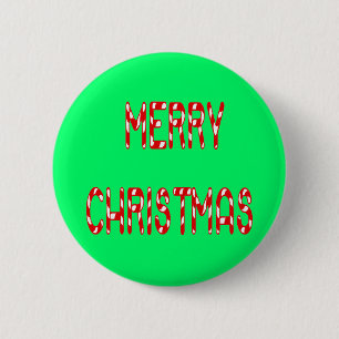 Chapa Redonda De 5 Cm Feliz Navidad Candy Cane Font