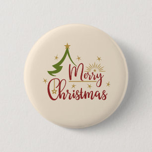 Chapa Redonda De 5 Cm Feliz Navidad con árbol