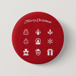 Chapa Redonda De 5 Cm Feliz Navidad, conjunto de íconos populares