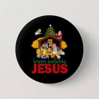 Chapa Redonda De 5 Cm Feliz Navidad Cristiano Feliz Cumpleaños Jesús Chr