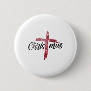 Chapa Redonda De 5 Cm Feliz Navidad Cristiano Jesús Cruz Fe Religión