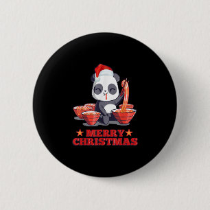 Chapa Redonda De 5 Cm Feliz Navidad Curte Ramen Panda Fideos Japoneses