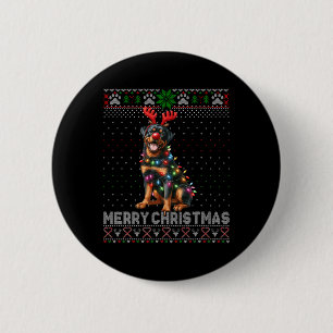 Chapa Redonda De 5 Cm Feliz Navidad Cute Rottweiler Perro Lover Ugly Xma