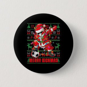 Chapa Redonda De 5 Cm Feliz Navidad de fútbol Kickmas Suéter feo juvenil
