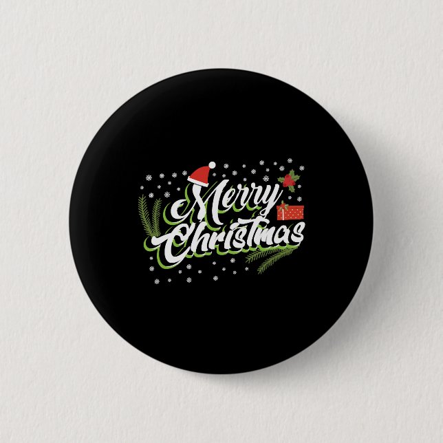 Chapa Redonda De 5 Cm Feliz Navidad - Diseño de Navidades (Anverso)
