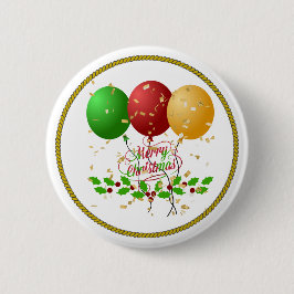 Chapa Redonda De 5 Cm Feliz Navidad, diseño festivo,