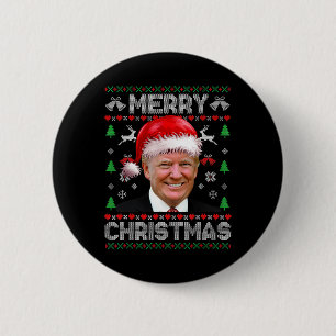 Chapa Redonda De 5 Cm Feliz Navidad Donald Trump Papá Noel Navidad Ugl