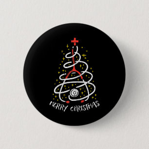 Chapa Redonda De 5 Cm Feliz Navidad Enfermera Xmas Top de Malla para Muj
