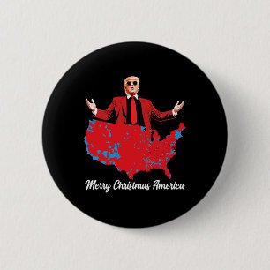 Chapa Redonda De 5 Cm Feliz Navidad Estados Unidos Donald Trump Nochebue