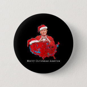Chapa Redonda De 5 Cm Feliz Navidad Estados Unidos Donald Trump Nochebue