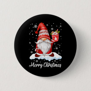 Chapa Redonda De 5 Cm Feliz Navidad Gnome Coffee Family coincidiendo