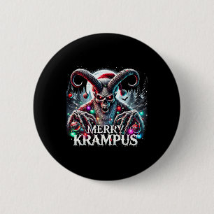 Chapa Redonda De 5 Cm Feliz Navidad Krampus Krampus viene a la ciudad