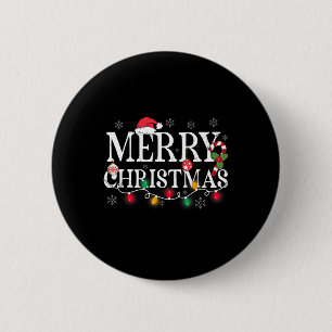 Chapa Redonda De 5 Cm Feliz Navidad Luces de Santa Hat Navidad Hombres F