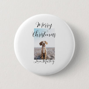 Chapa Redonda De 5 Cm Feliz Navidad mascota perro gato foto regalos de v