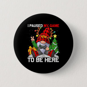 Chapa Redonda De 5 Cm Feliz Navidad Nochebuena Gamer Gnome Video Game Bo
