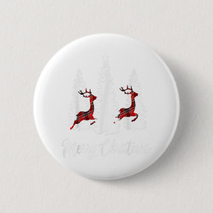 Chapa Redonda De 5 Cm Feliz Navidad para las mujeres renos de búfalo T
