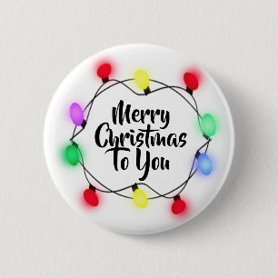 Chapa Redonda De 5 Cm Feliz Navidad para ti Luces de Navidad Fiesta