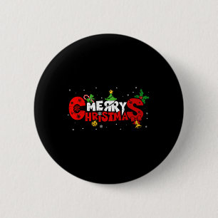 Chapa Redonda De 5 Cm Feliz Navidad Pareo Familiar Navidad Para Hombres 