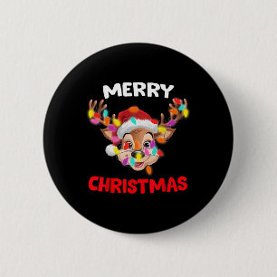 Chapa Redonda De 5 Cm Feliz Navidad Reindeer Navidad Familia Matando Hom