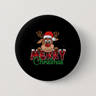 Chapa Redonda De 5 Cm Feliz Navidad Reno Hombres Mujeres Familia Pareo