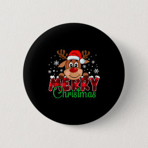 Chapa Redonda De 5 Cm Feliz Navidad Reno Hombres Mujeres Familia Ropa a